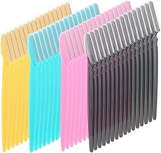 Eyebrow Razor, 64 Pcs Face Razors Eyebrow Razors for Women, Multipurpose Exfoliating Dermaplaning Tool, Facial Razor Eyebrow Face Hair Trimmer Shaver For Women or Men with Precision Cover,4 Colors