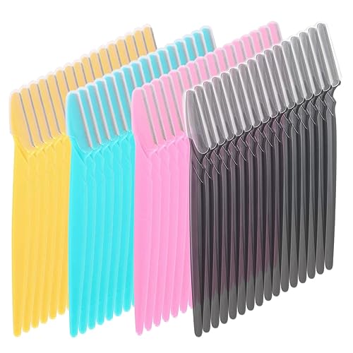 Maquinilla de afeitar facial, 64 piezas de afeitadoras de cejas para mujeres, herramientas de dermaplaning exfoliantes multiusos para cara con