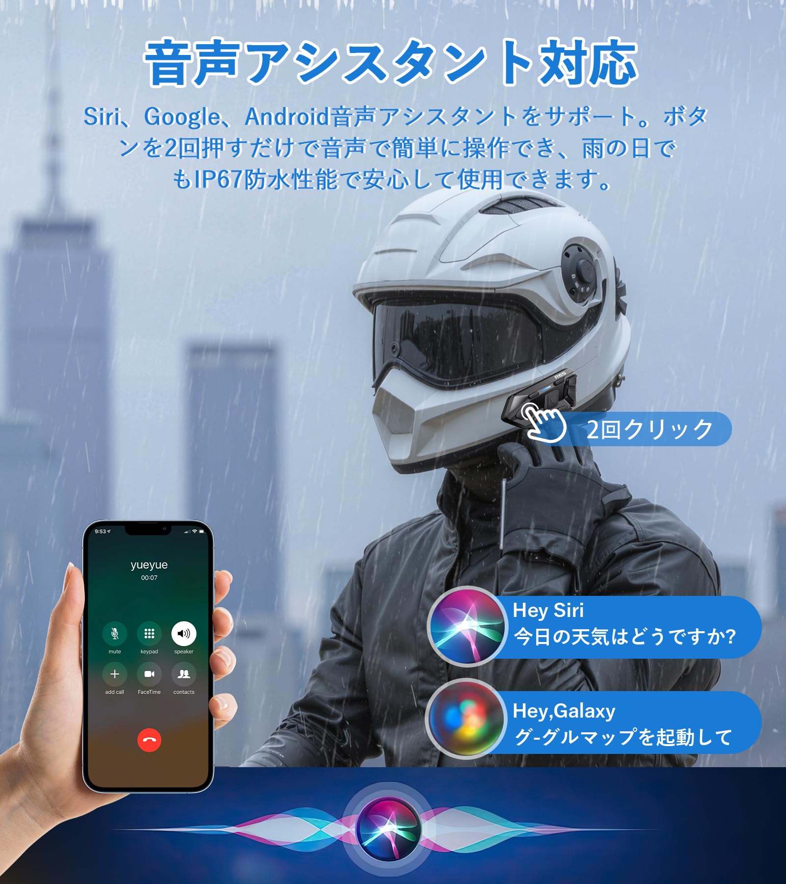 Amazon.co.jp: WAYXIN バイク インカム R6S ヘルメット イヤホン 最大6 