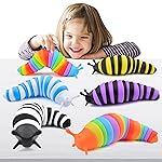 Cevioce Sensory Slug Fidget Toys - 6 Pcs Cute Autism Sensory Toys for Autistic Children & Kids Party Favors, Age 3+