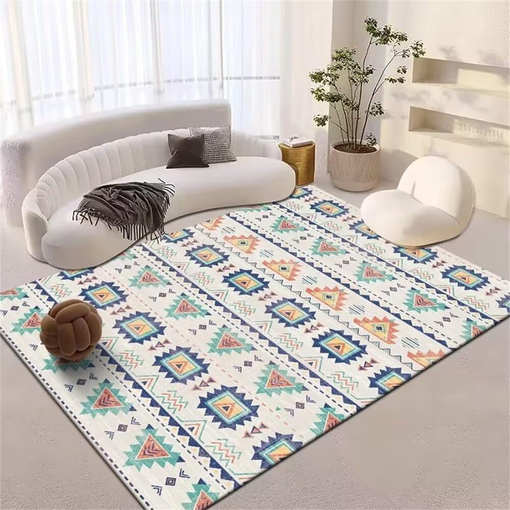 Moquette enfant garçon pour chambre et salon au style vintage bleu et gris