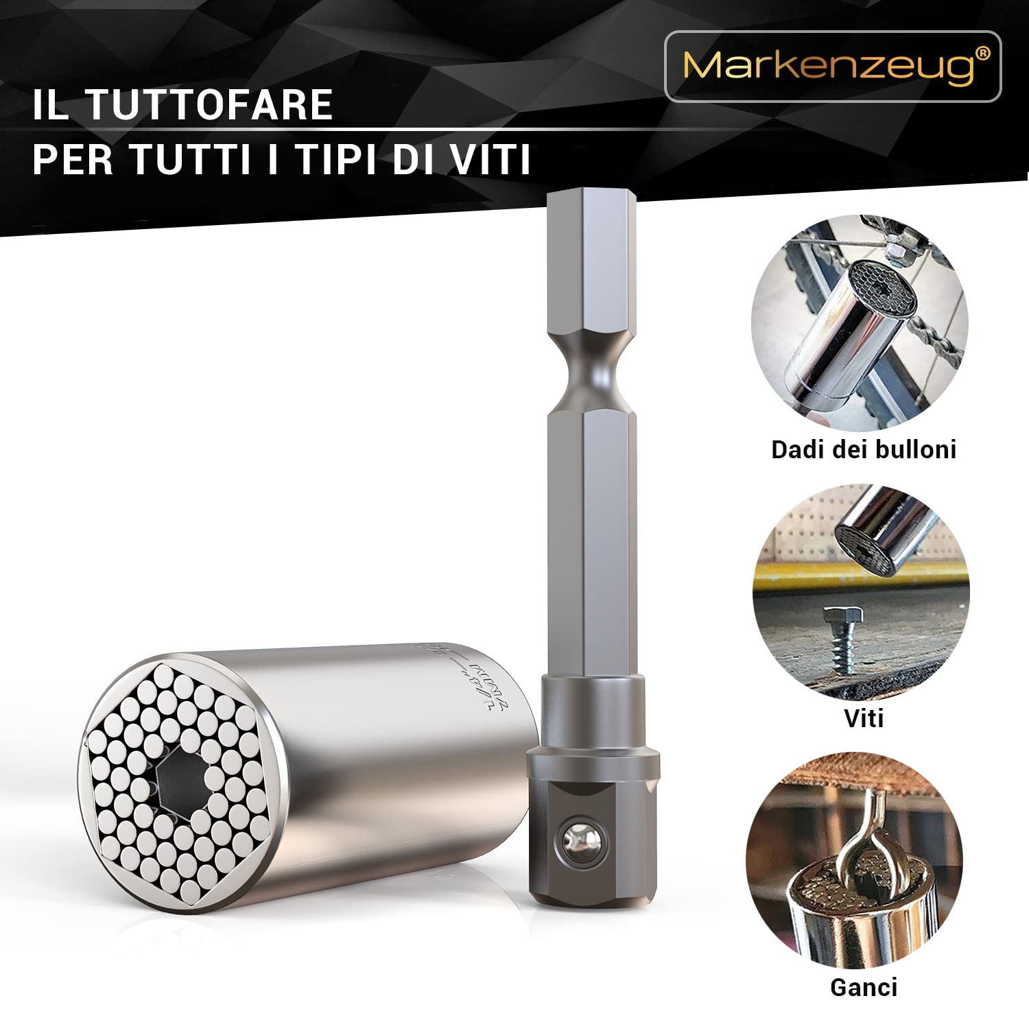 L’ORIGINALE Chiave universale premium I Design migliorato 2021 I Chiave a tubo universale I Chiave multifunzione I Riparazione attrezzi 7-19 mm con adattatore