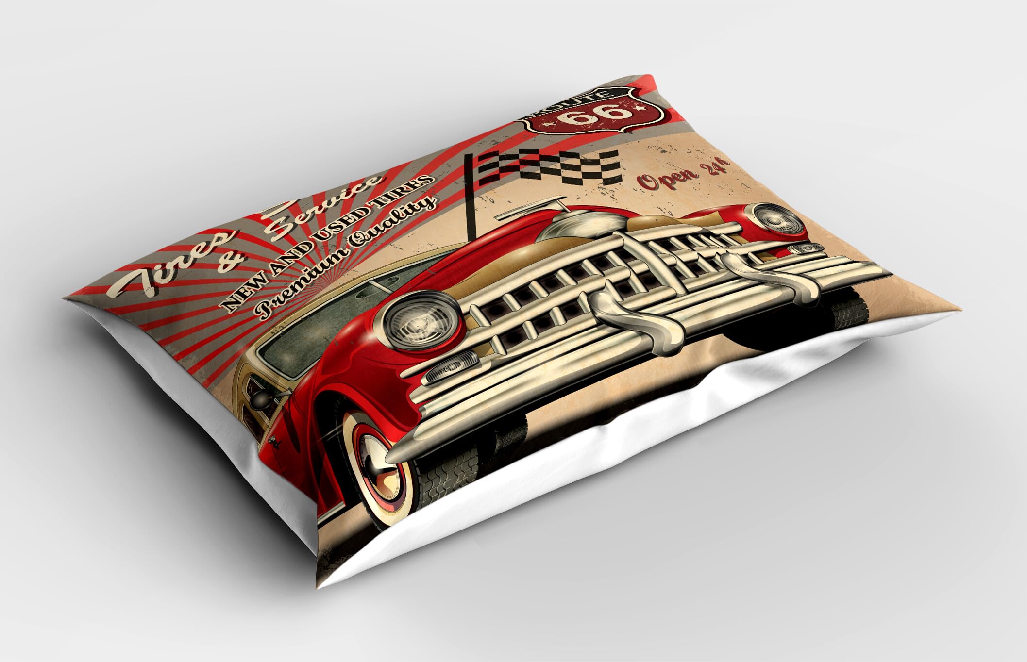 Lunarable Shabby Flora Pillow Sham Set of 2, Rose Pedals and Ivy Plant with Big Flowers with Romantic Leaf Image, Quality Microfiber Bedding Item for All Seasons, 26