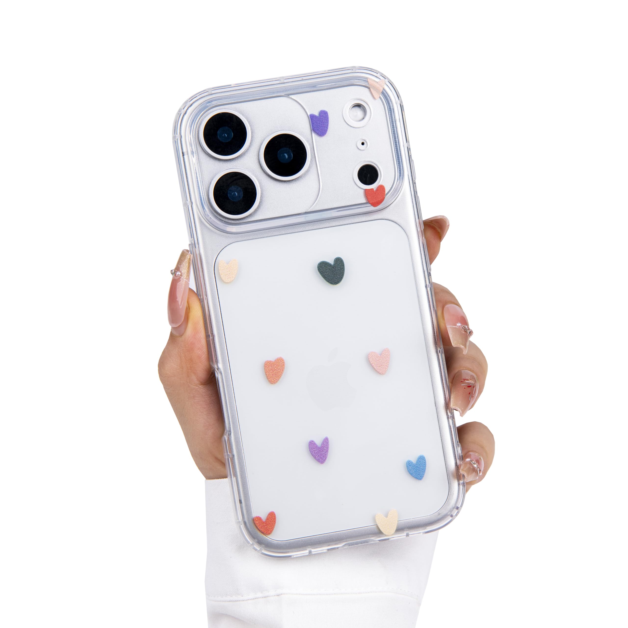 Einaily Hülle für iPhone 17 Case Crystal Clear Handyhülle Mode Chic Herz Muster Ultra Dünn Transparent Klare TPU Silikon Bumper Stoßfest Kratzfest Schutzhülle für iPhone 17 Slim Case Cover