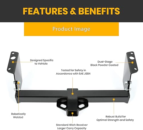 Miniatura 3 de Receptor de enganche de remolque clase 3 de 2 pulgadas compatible con Ford Ranger 1983-2011 Mazda B2300 B3000 B4000 Pickup 1994-2009
