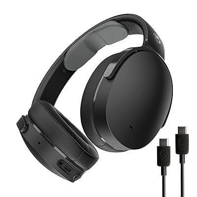 Skullcandy Hesh ANC Wireless Over-Ear Bluetooth Headphones with Extra USB-C Charging Cable, Active Noise Canceling, 22 Hrs Battery, Foldable Lightweight Design, Microphone iPhone Android - True Black