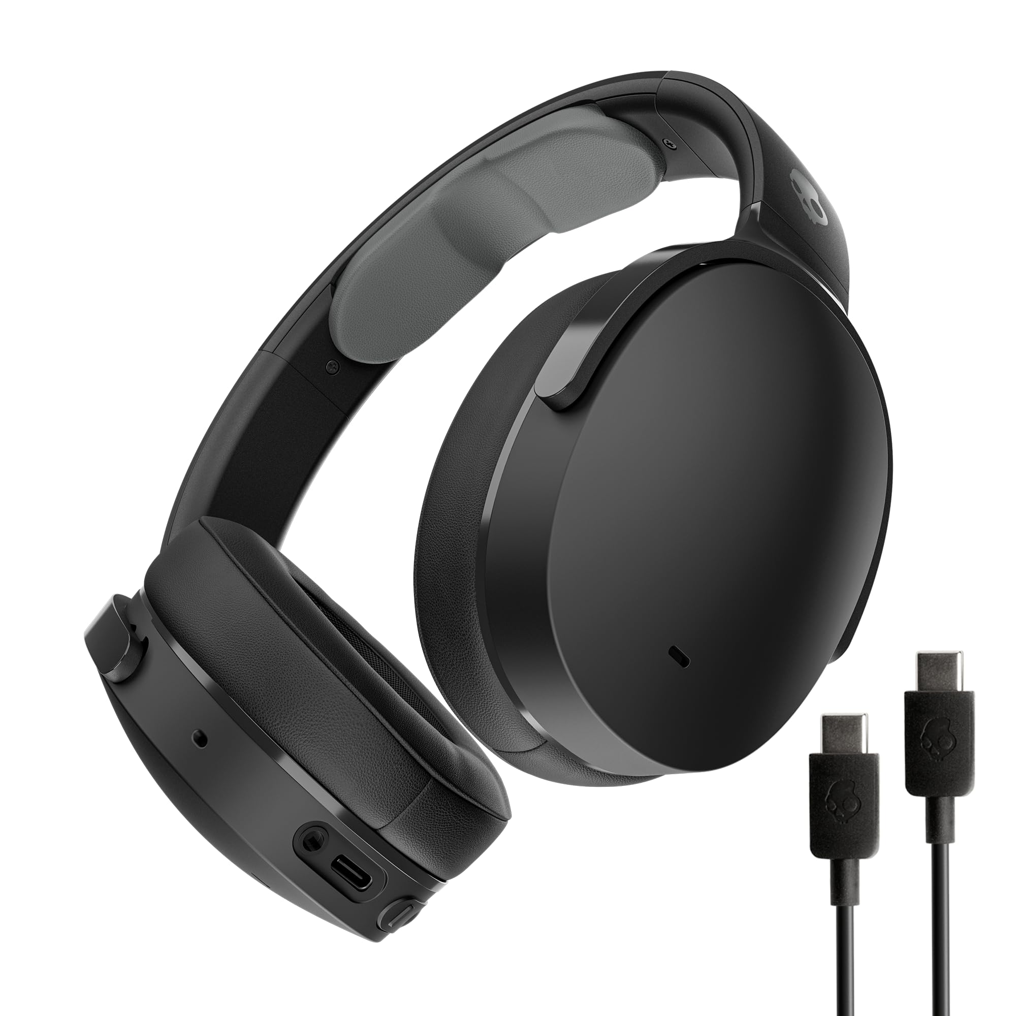 SkullcandyHesh ANC Wireless Over-Ear Bluetooth Headphones with Extra USB-C Charging Cable, Active Noise Canceling, 22 Hrs Battery, Foldable Lightweight Design, Microphone iPhone Android - True Black