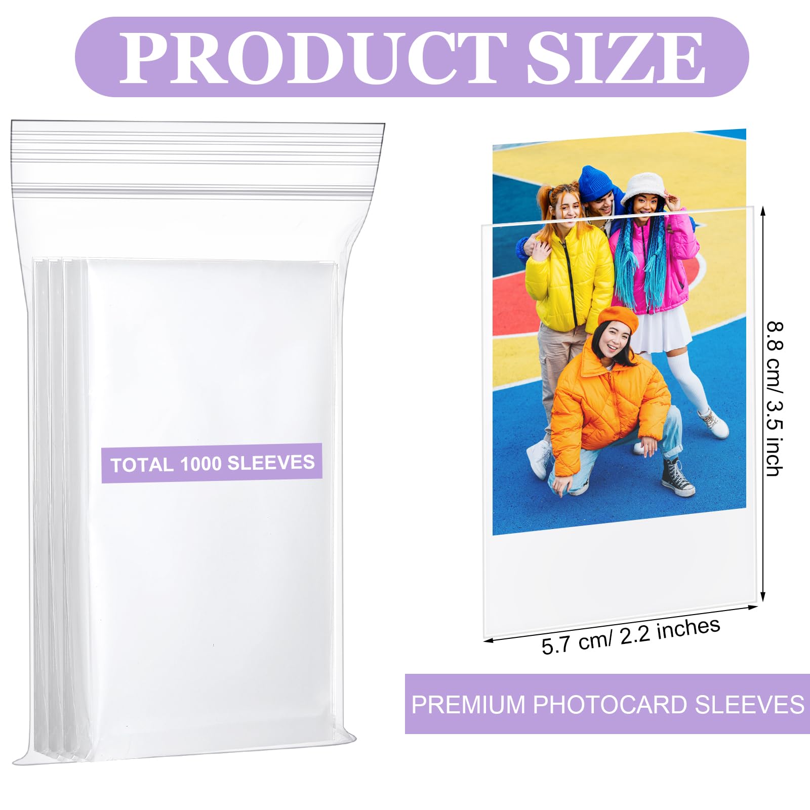 57 x 88 card sleeves Premium Photocard Sleeves - 57mm X 88mm (purple Label) - Pack of 50 Sleeves  - PVC Free - Acid Free - Archival Safe