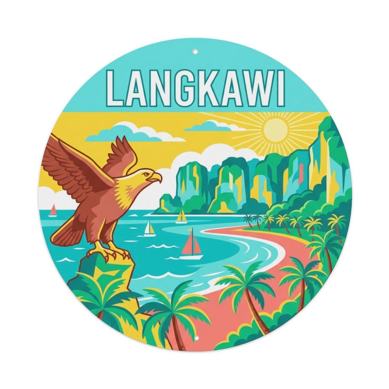 Malaysia Vintage Travel Langkawi Metal Tin Sign
