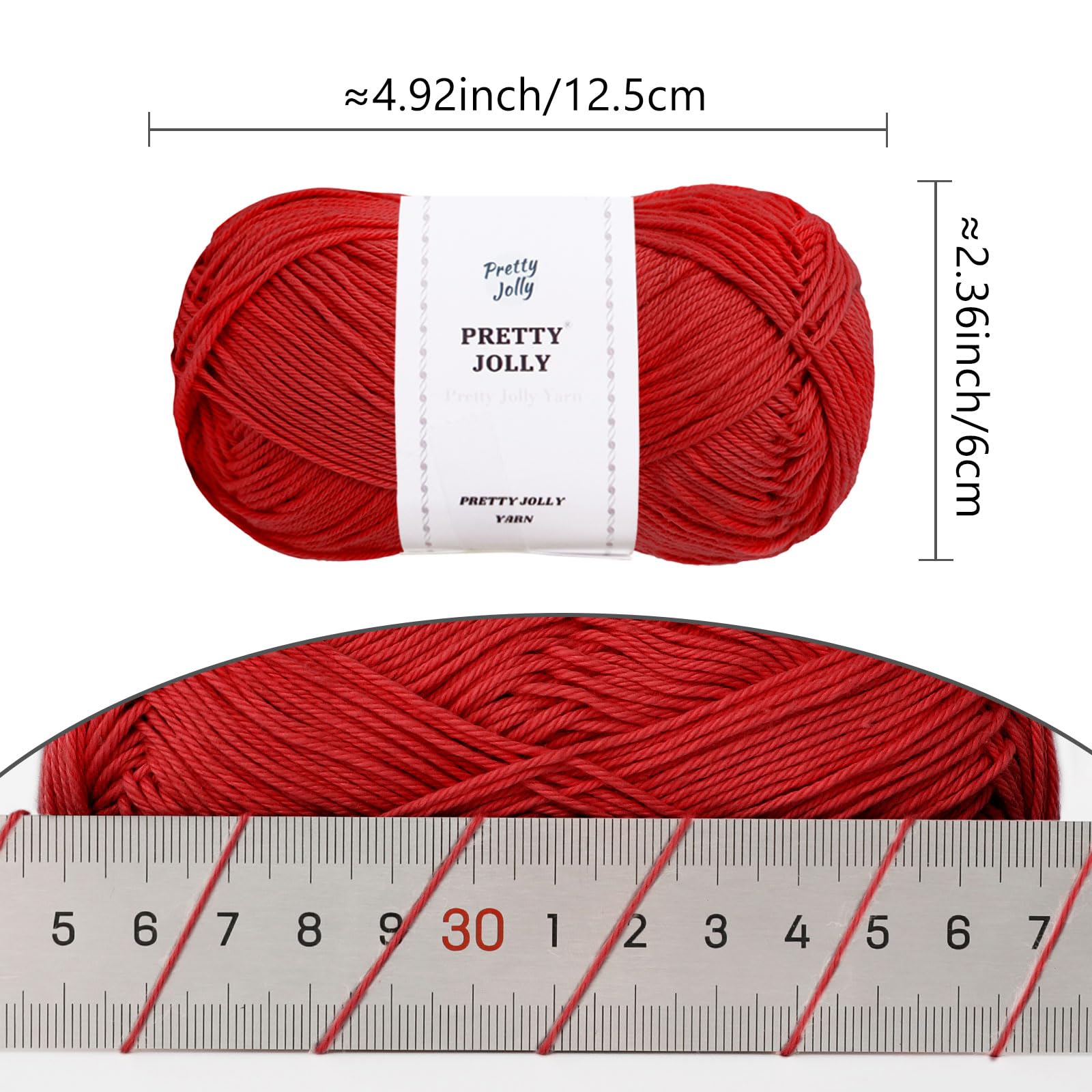Pretty Jolly 4 Skeins Soft Baby Yarn, 100% Cotton, Crochet & Knitting, 4 Ply, Fingering Weight - Image 2