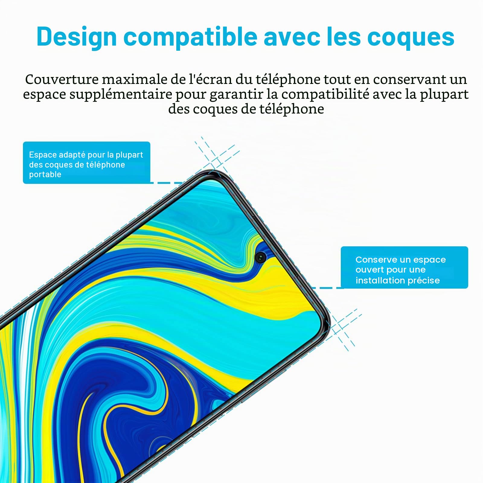 Didisky Lot de 2 Verre Trempé pour Xiaomi Redmi Note 9S, Note 9 Pro, Note 9 Pro Max, 9H