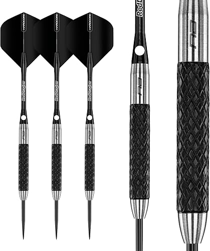 Miniatura 5 de RED DRAGON Rata 1 1.13 oz - Juego de dardos de punta de acero de tungsteno con vuelos y tallos