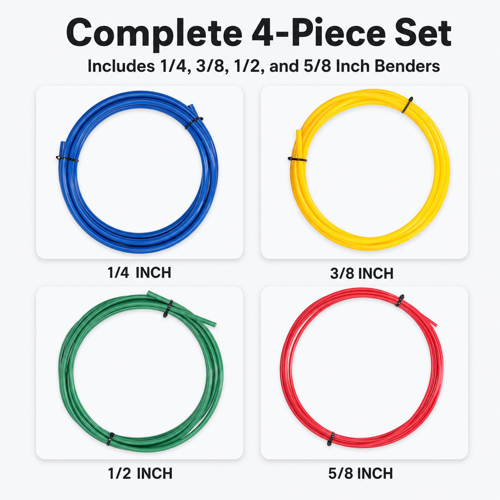 Generic Ensemble de Cintreuses de Tubes en Cuivre, 4 Pièces 1/4 3/8 1/2 Pouces 5/8 Pouces AC avec Plastique PE pour le Cintrage de Tubes de Climatisation