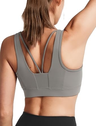 Yvette Front Zip Sports Bras for Women High Impact V-Back Supportive Bras for Plus Size