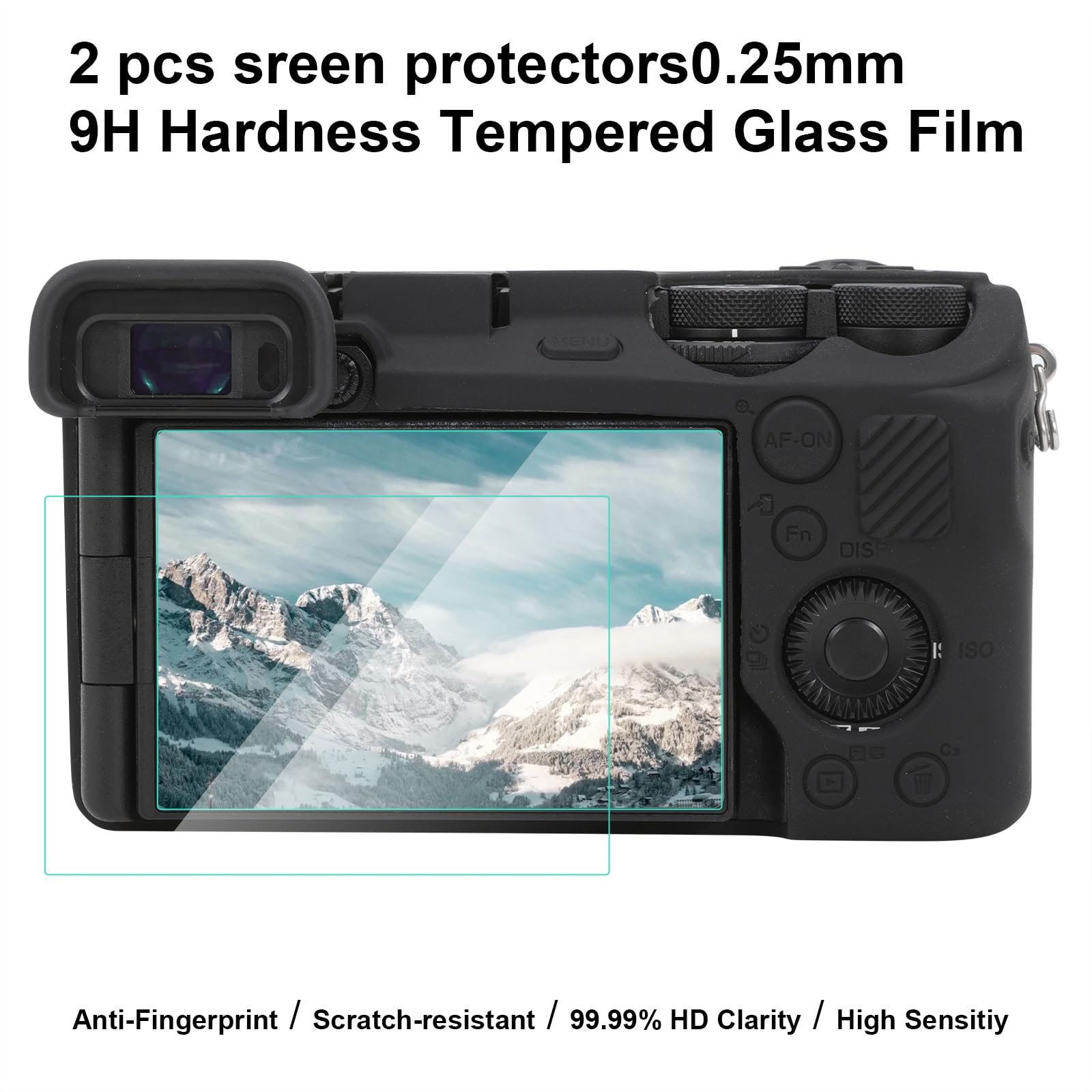 Silikonowa osłona ochronna dla Sony A6700, akcesoria z 2 sztukami folii ochronnej na wyświetlacz, zdjęta osłona obiektywu dla cyfrowego aparatu Sony A6700