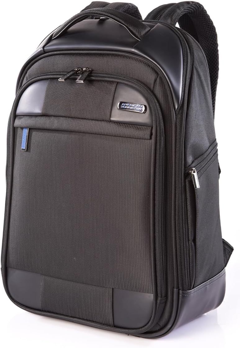 Merit 15.6" Laptop Backpack, 25L Capacity, 100% Polyester, Black|Smart Sleeve|Water Resistant Material|Front Organiser Pocket|Adjustable Strap - 1 Year International Warranty