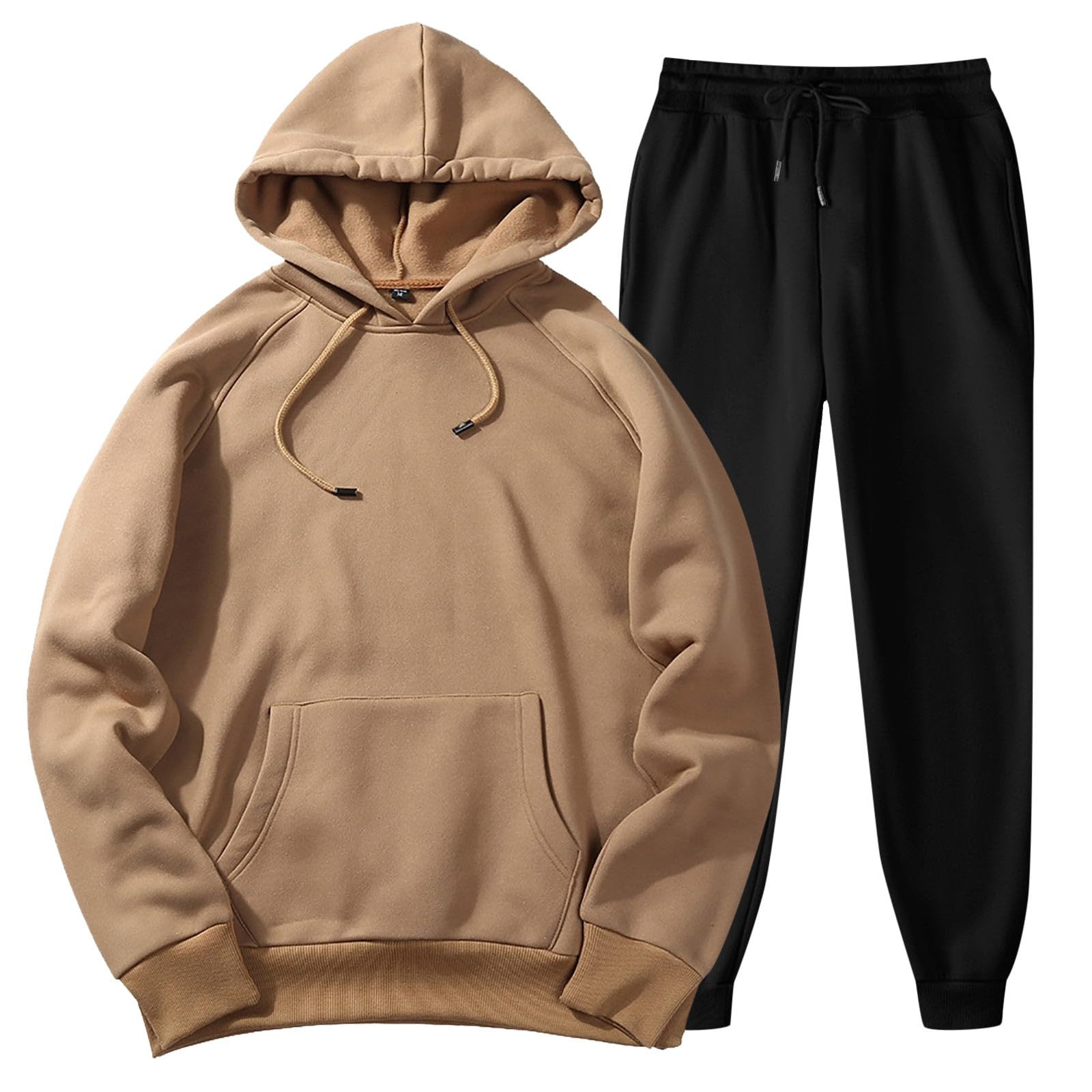 Tuta Uomo Completa da Ginnastica,Felpa con Cappuccio Pantaloni Plus Leisure Fleece Invernale Peluche Abiti Donna Maglioni e Sweatershirt Top