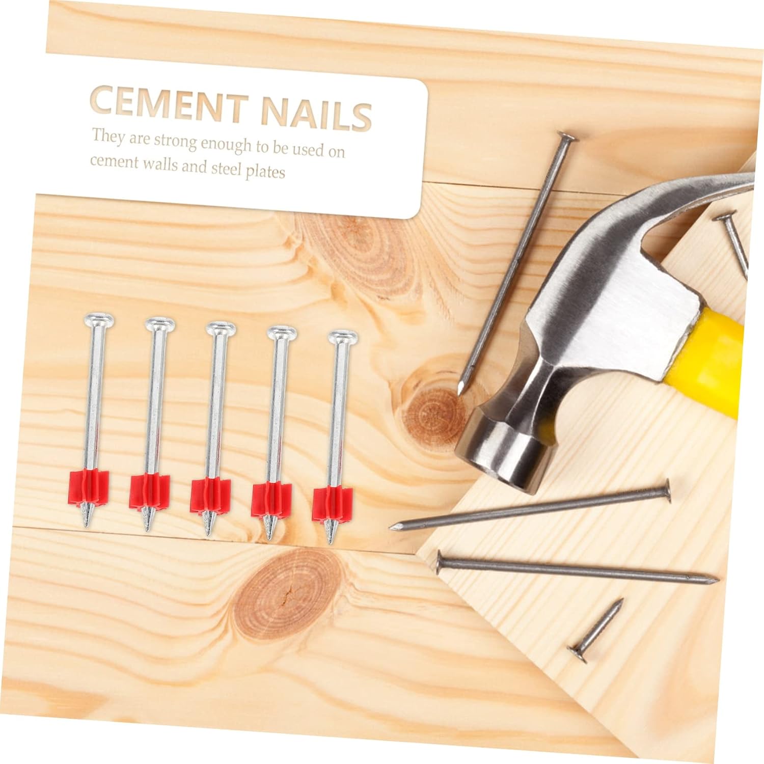 PRETYZOOM 100pcs Cement Wall Nails Heavy Duty Picture Hanging Fixings for Concrete and Steel Strong Penetrating Power for Home and Construction Use