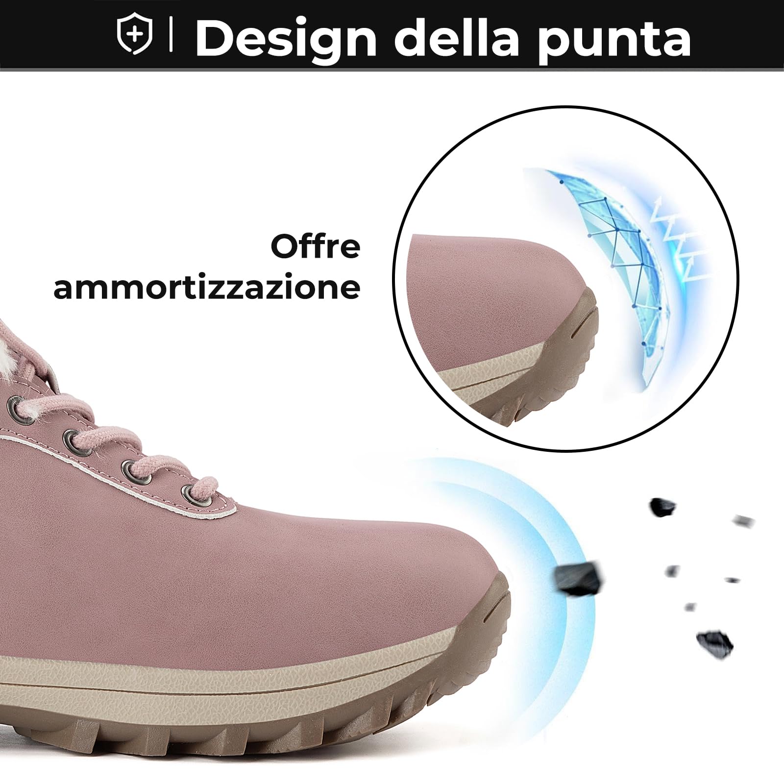 Mishansha Stivali da Neve Uomo Inverno Scarpe Pelliccia Donna Caldi Scarponcini Trekking Imbottiti 36-48