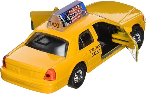 Miniatura 2 de SF Toys Nueva York City Modern Yellow NYC Medallion Taxi Cab 143 O Scale Diecast Commercial Car