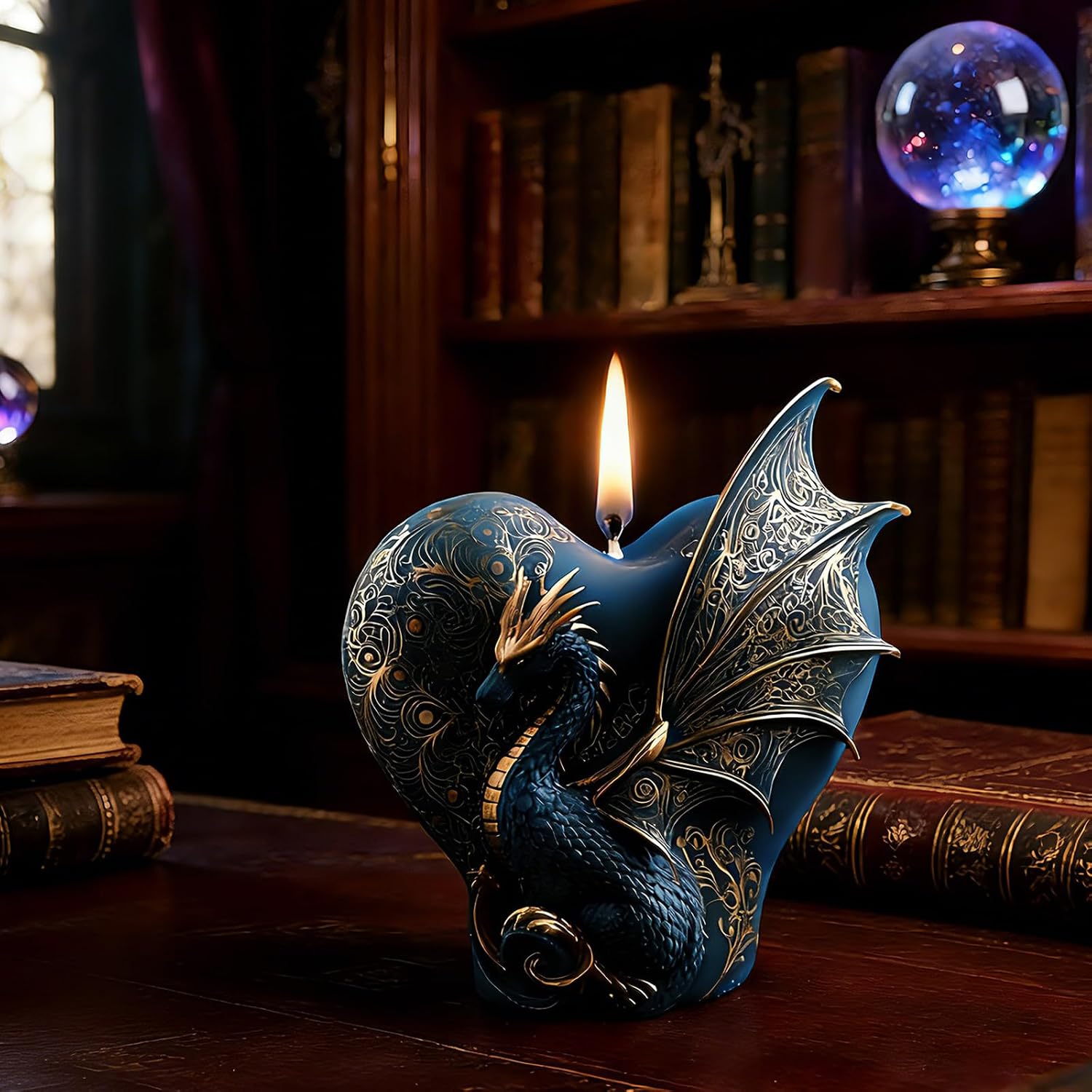 Dragon Candle Mold, 3D Heart Shape Animal Dinosaur Silicone Molds for Candle Making, Epoxy Resin Casting Molds for Handmade DIY Soap & Aromatherapy DIY Home Desk Decor