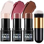 3Pcs Contour Stick Makeup Set, Shades with Highlighter Blush Bronzer Stick Kit for Sculpt the Cheeks and All Skin Type, Longwear Smooth Non-greasy Formula for All Skin Types, 2 NEUTRAL