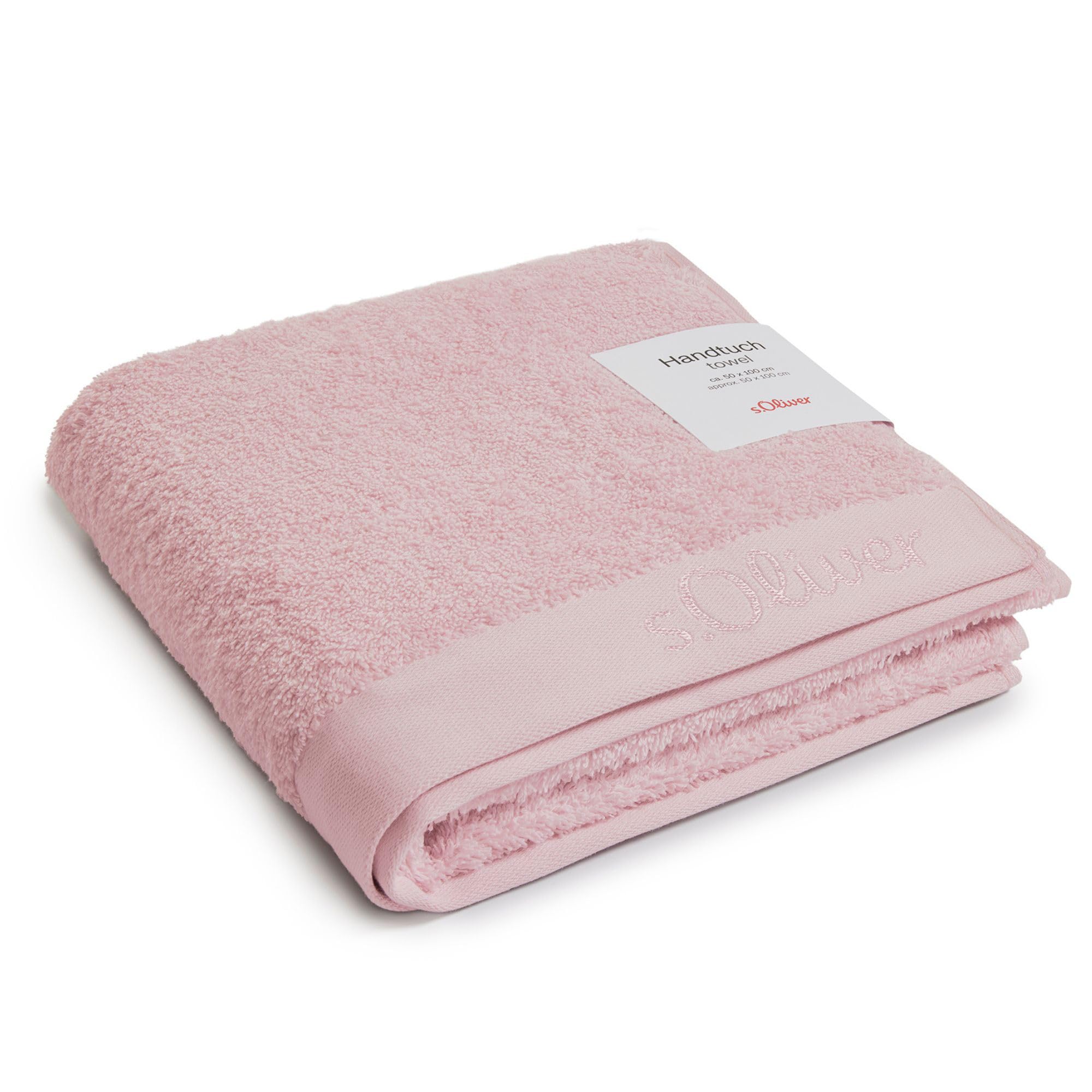 s.Oliver Handtuch 50x100 cm - 100% Baumwolle, 600 g/m², weich & saugstark, Handtücher rosa