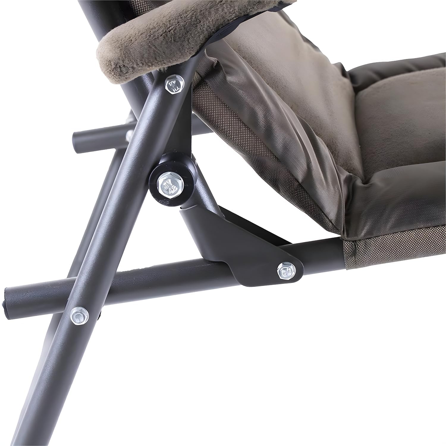 Faith Lounge Chair S - Krzesło karpiowe z polarem - Najwyższy komfort podczas wędkowania - Niska pozycja siedząca - Podłokietniki - Metalowa rama - Regulowane nóżki - 110 kg - 75x64x70cm