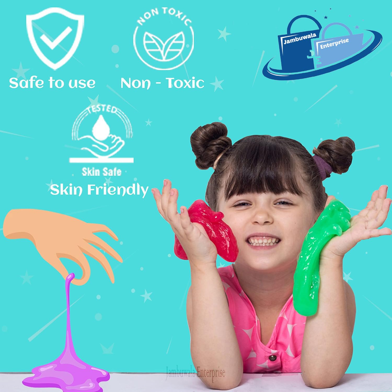 Jambuwala Enterprise® Slime Gel Fruit Scented Multicolor DIY Magic Toy Slime Gel Putty Set Slime Mud for Kids,Crystal Clear Clay Jelly Slime Gel Toys for Kids,Boys,Girls,Childrens Pack of 6, 60g Each - Image 4 thumbnail