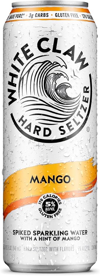 White Claw, Mango Hard Seltzer Sgl Can, 19.2 Fl Oz