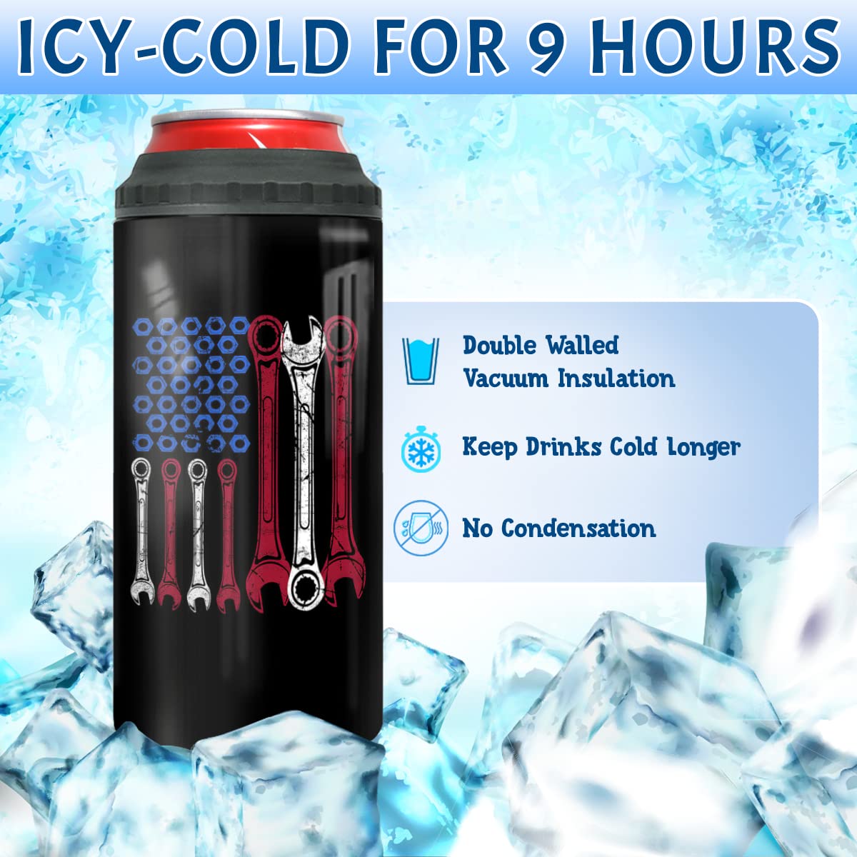 winorax Mechanic 4-in-1 Tumbler Can Cooler Gifts For Men Dad Uncle Fathers Day 16Oz Mechanics Tumblers Stainless Steel