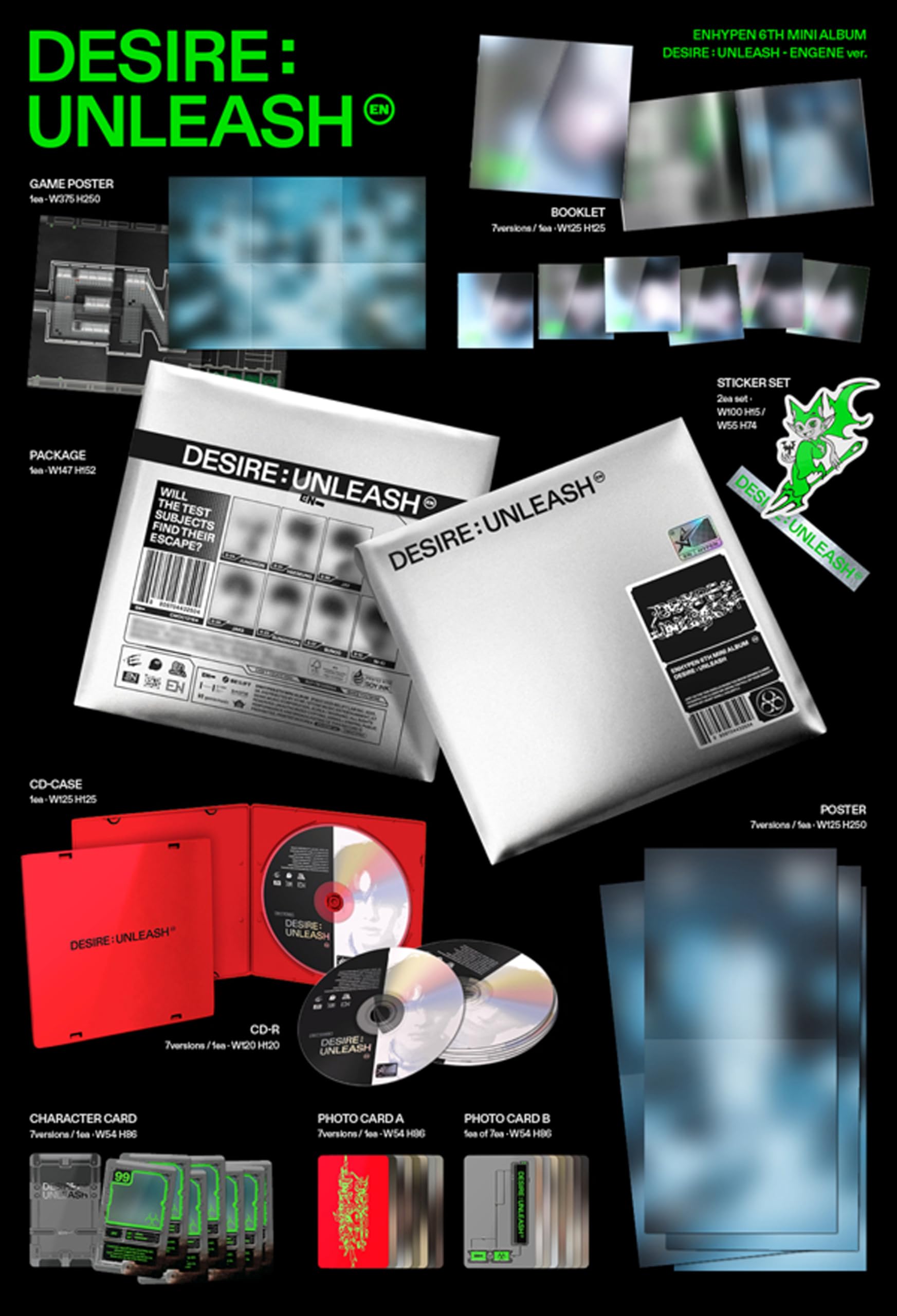 ENHYPEN DESIRE:UNLEASH 新品未開封アルバム ランダム30枚 Amazon.com: ENHYPEN DESIRE UNLEASH 6th Mini Album (ENGENE - Random