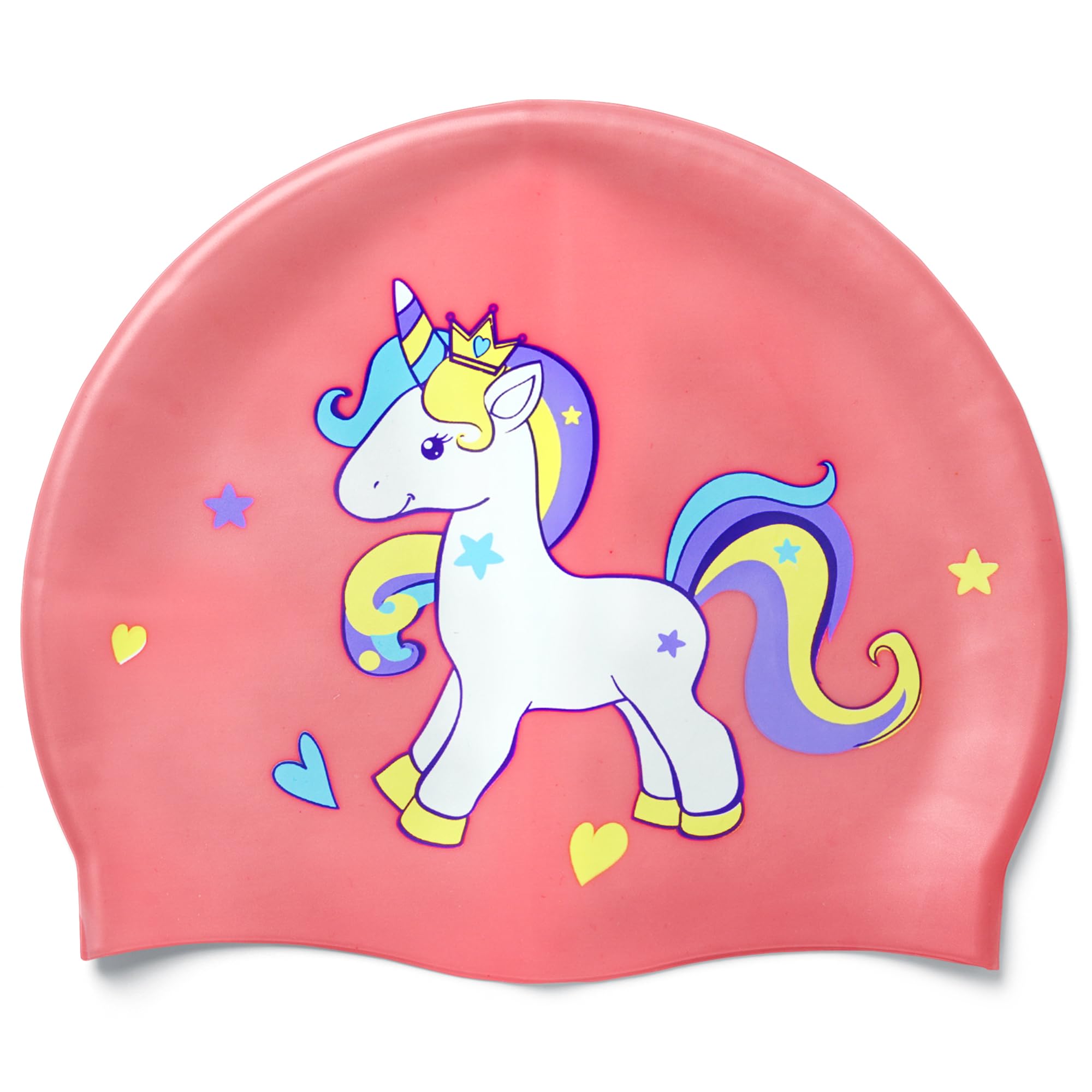 EANAGO silicone swimming cap for girls, fashionable swimming cap for children for swimming and training