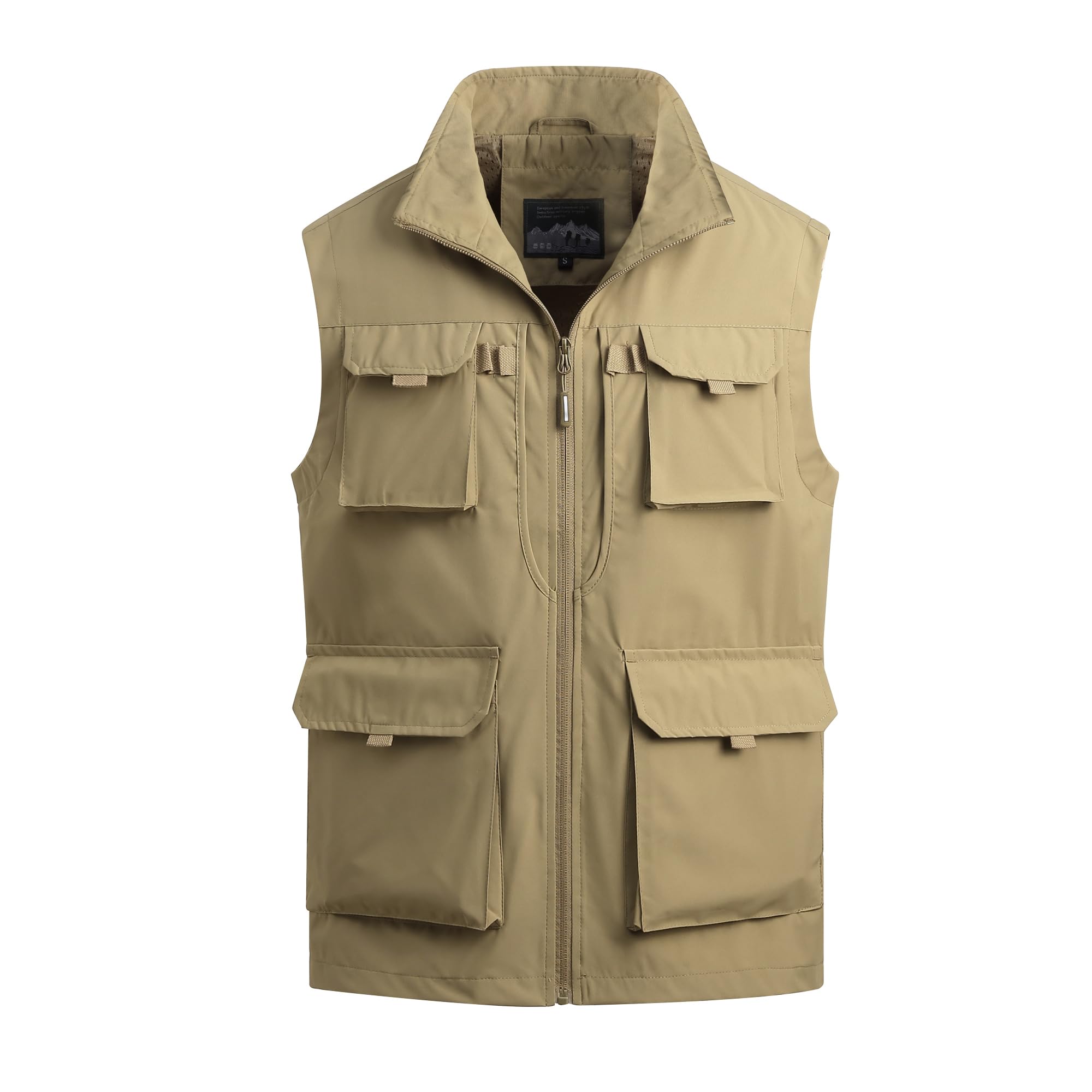 Homme Gilet de pêche À Séchage Rapide Gilet Multi-Poches Gilet Plein Air Veste Légère Respirant Veste de Sport Loisirs Gilet Photographie Camping Sans Manches Veste