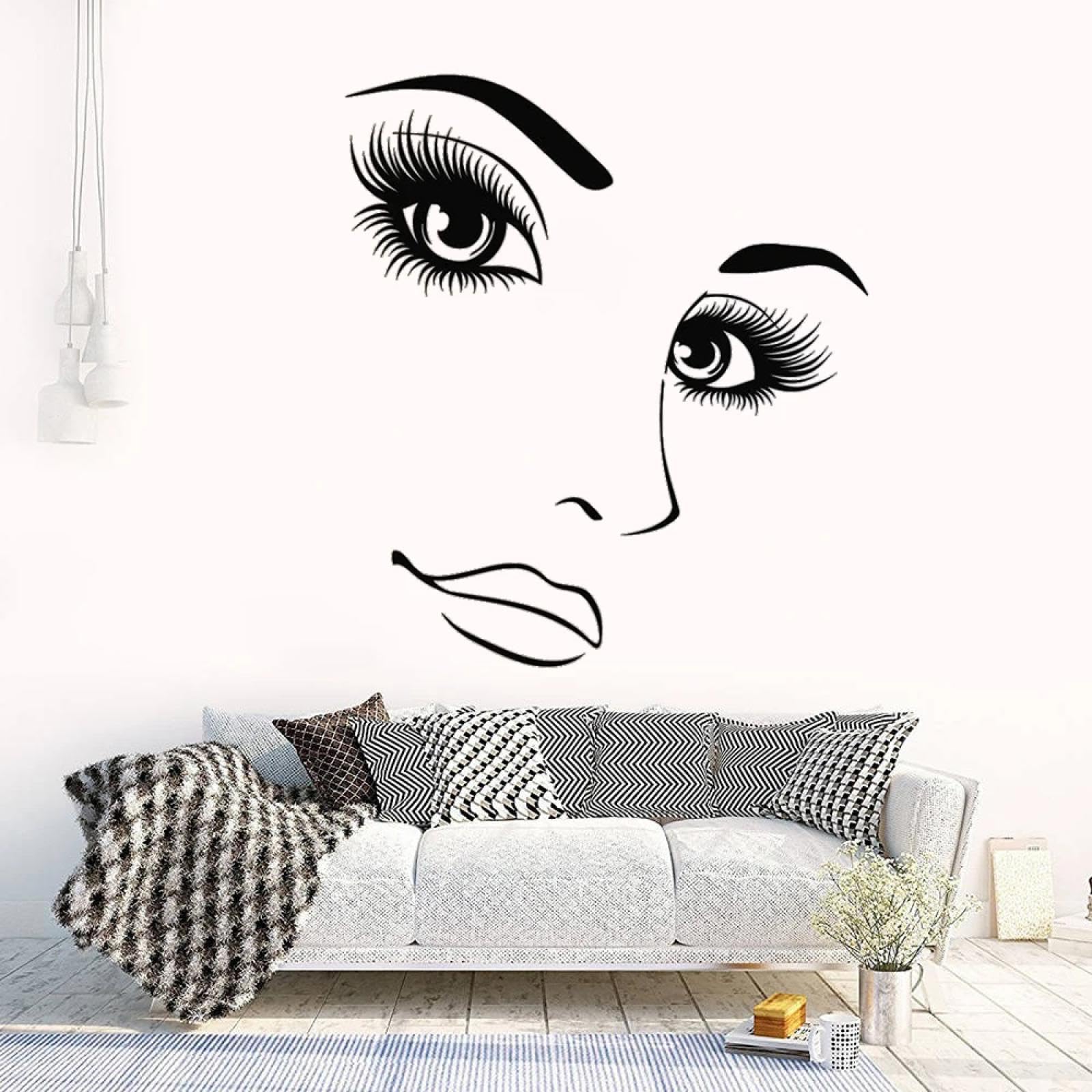 YOUOUSI Makeup Women's Eyelash Stickers Hair Beauty Wall Decals Nail Salon Home Decoration Girl's Room Wall Stickers