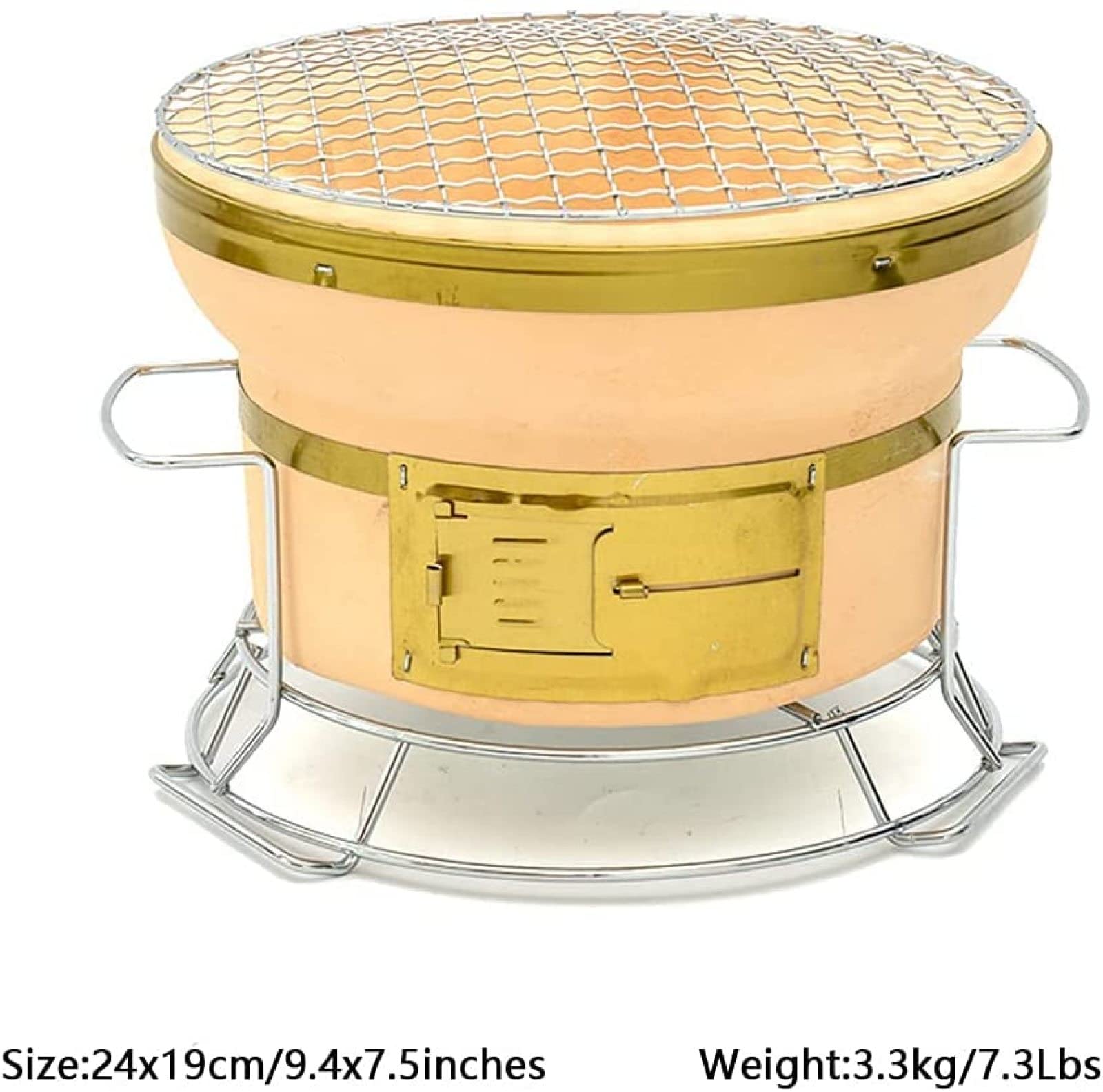 Japoński grill węglowy palenisko przenośny grill węglowy z uchwytem kompaktowy rozmiar podróżny 24 cm górna średnica idealna na plażę grilla i na wycieczki