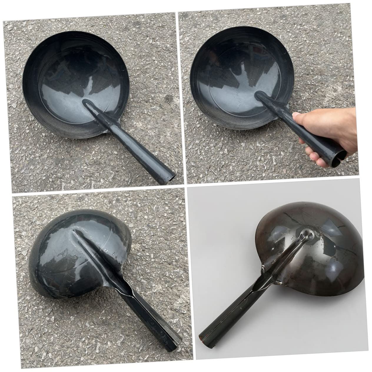 ULTECHNOVO Louche à Eau en Fer Noir Réutilisable Grosse Capacité, Manche Épaissi Confortable Cuisine et Jardin