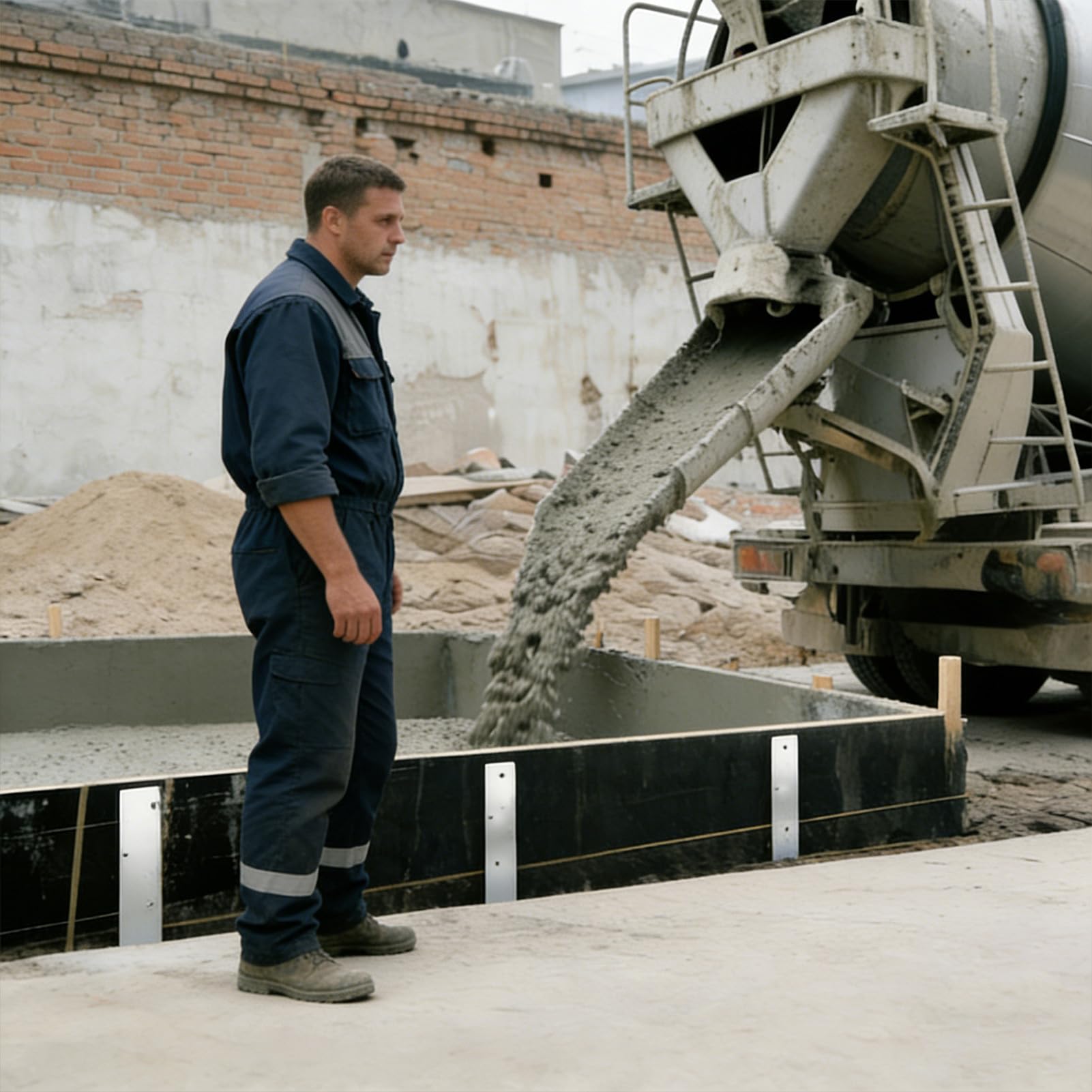 Piquets carrés en acier pour coffrage en béton | Lot de 10 en V avec trous, résistants à la rouille - Piquets en acier pour coffrage en béton | pour jardin, chantier, clôture, bords et