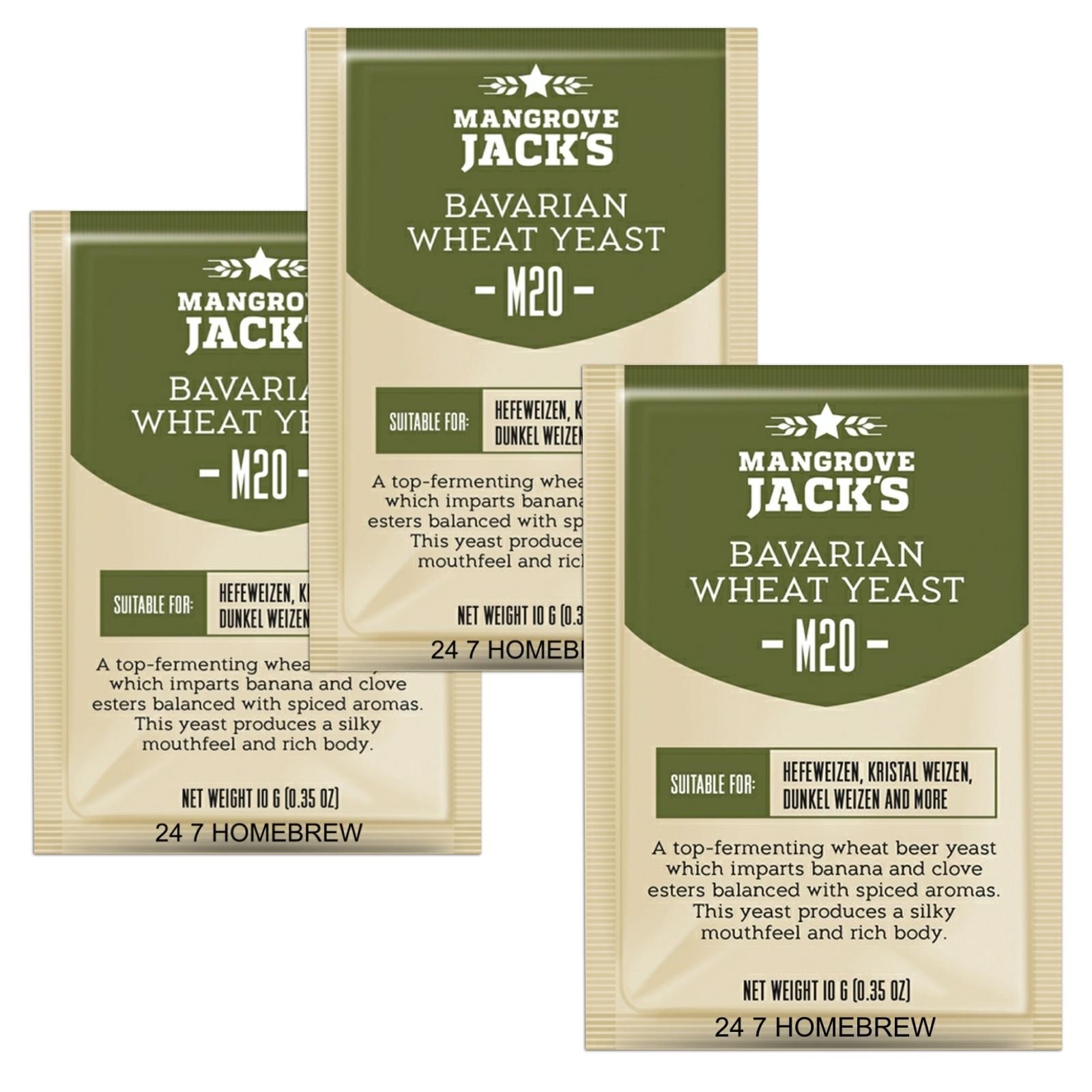 3X Mangrove Jack’s Yeast M20 Bavarian Wheat Craft Series Yeast 10g Treats 23L