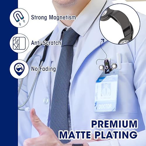 Miniatura 5 de Paquete de 3 soportes magnéticos para lentes con decoración de turquesa, morado, areniscacircón, soporte para insignias magnéticas, soporte para