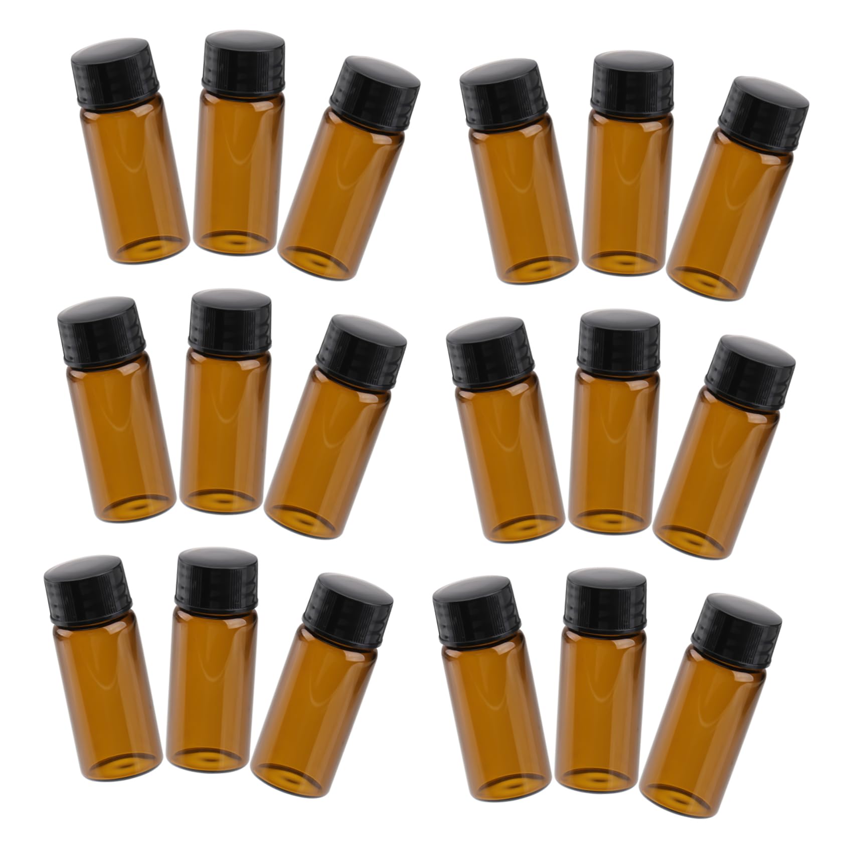 Beatifufu 15pcs Reagent Sample Bottles 10ml Essential Oil Glass Bottles Leakproof Screw Top Design