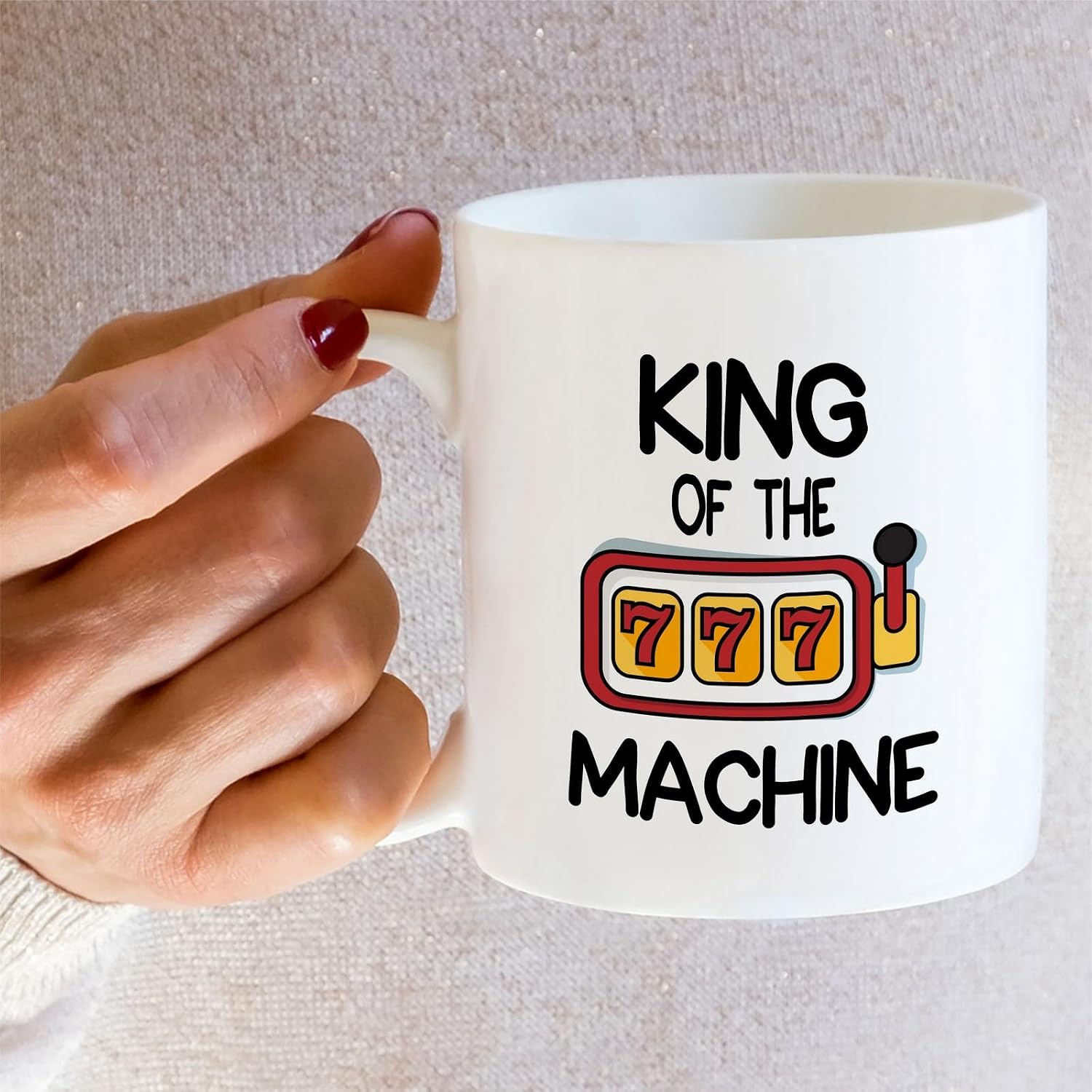 Retreez Funny King Of The Slot Machine Mug - 11 Oz Ceramic Coffee Cup - Hilarious Gift for Slot Machine Kings - Ideal for Jackpot Gambler, Casino Enthusiast - Birthday, Holiday Gift For Dad, Grandpa