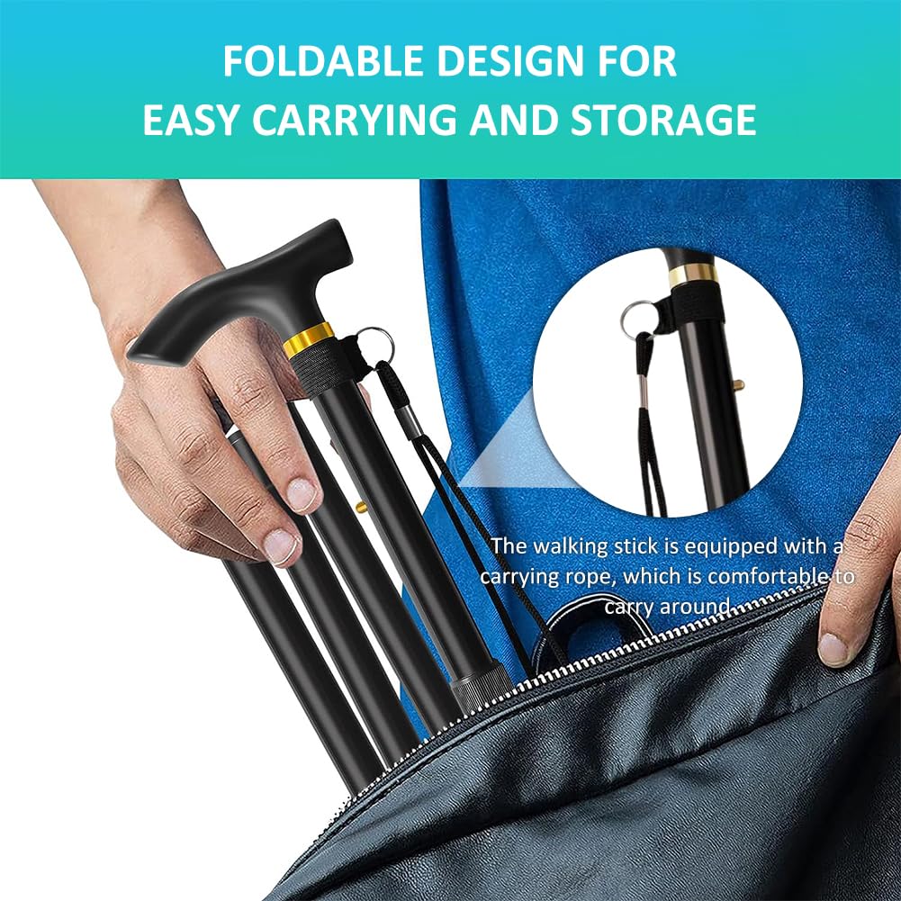 Bastón Plegable, Bastones para Caminar Ancianos, Bastones Plegables para Mayores, Bastones para Mayores Mujer, Bastones para Mayores Hombre, Palos Plegables, Bastón Plegable para Senderismo