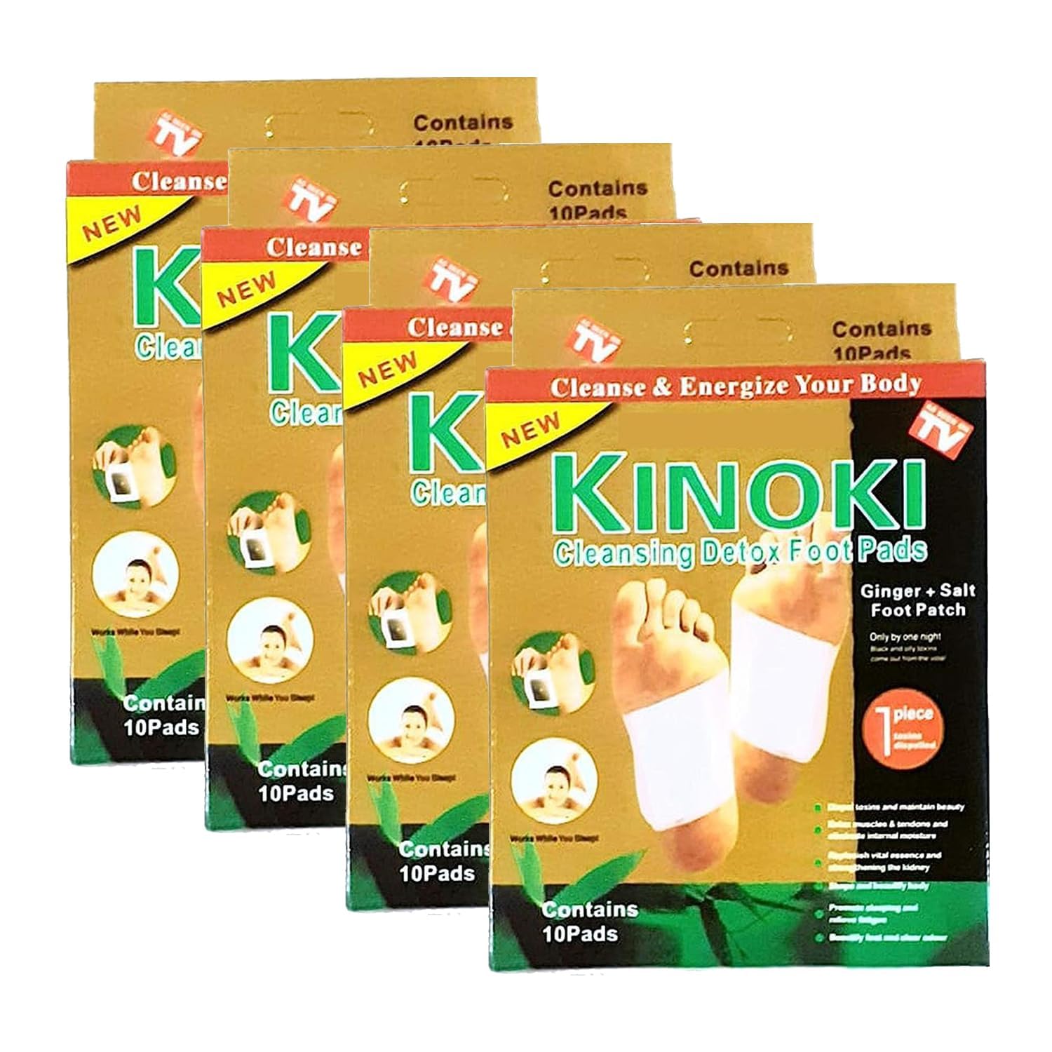 Kahara Kiyome Kinoki Detox Foot Pads - Ginger & Salt Adhesive Patches for Foot Care, Body Cleansing, Pain Relief, Relieve Stress, Relaxation | Organic Natural ingredients (Pack of 6 (60 Pads)) (B0DFYT2XVJ) Amazon Price History, Amazon Price Tracker