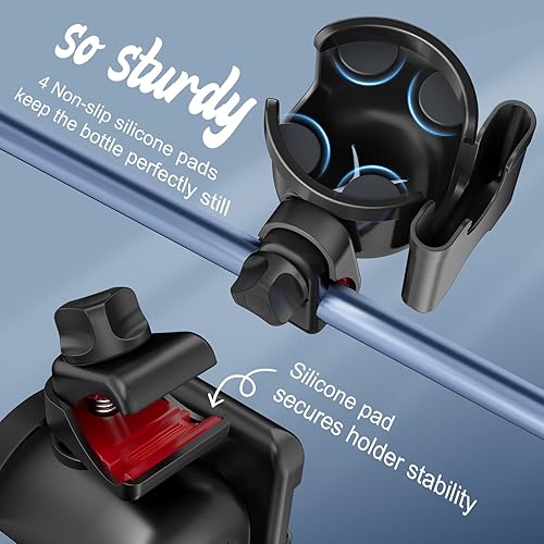 Miniatura 4 de Guiseapue Portavasos para caminante, portavasos para silla de ruedas con soporte para teléfono, accesorios para personas mayores y adultos, soporte