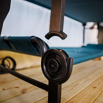 طقم محول مكدس Disc-O-Bed لأنظمة أسرة التخييم L وXL، أجهزة تحويل السرير بطابقين لإطارات نهاية السرير المستديرة والمستقيمة، أسود