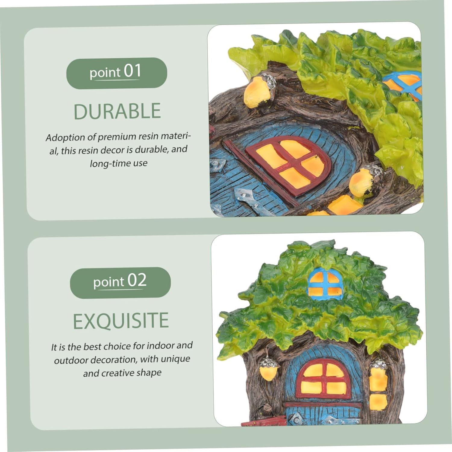 balacoo Outdoor Miniature Fairy House Door Decorative Resin Ornament for Garden and Balcony Layout Accessory for Home and Garden Decor