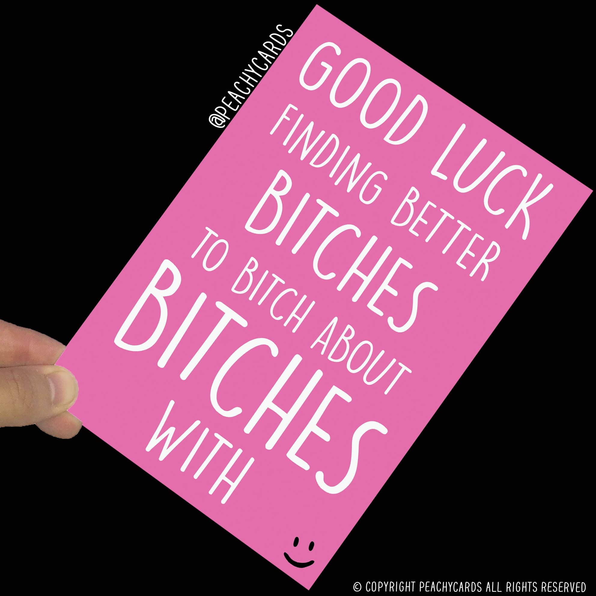 Peachy Antics New Job Leaving Card Rude Funny Witty Banter Colleague Co Worker Good Luck PC934