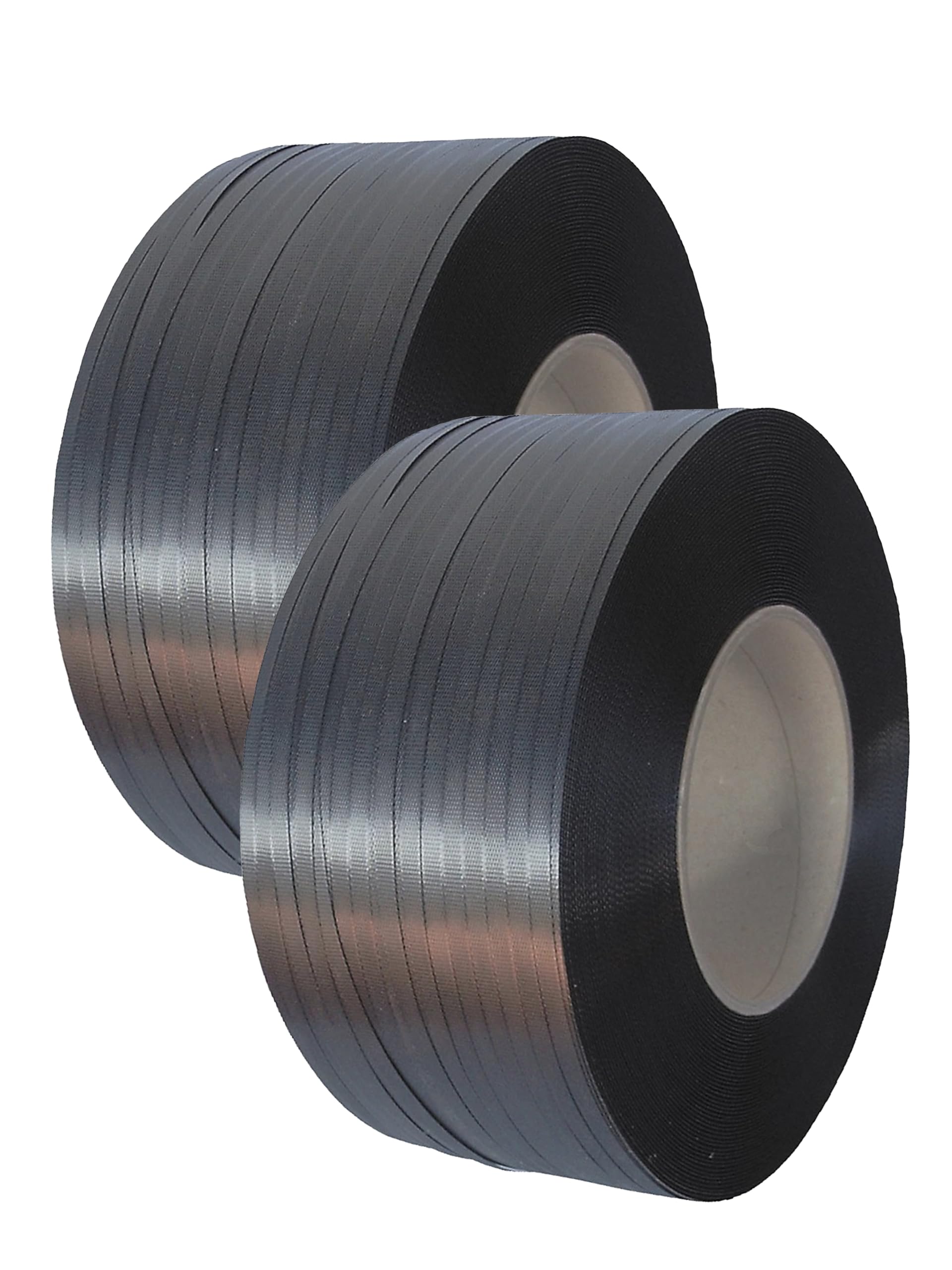 JECO - Lot de 2 bobines Feuillard PP polypropylène noir 12mm x 0.55 x 3000m Ø200mm cerclage machine ou manuel