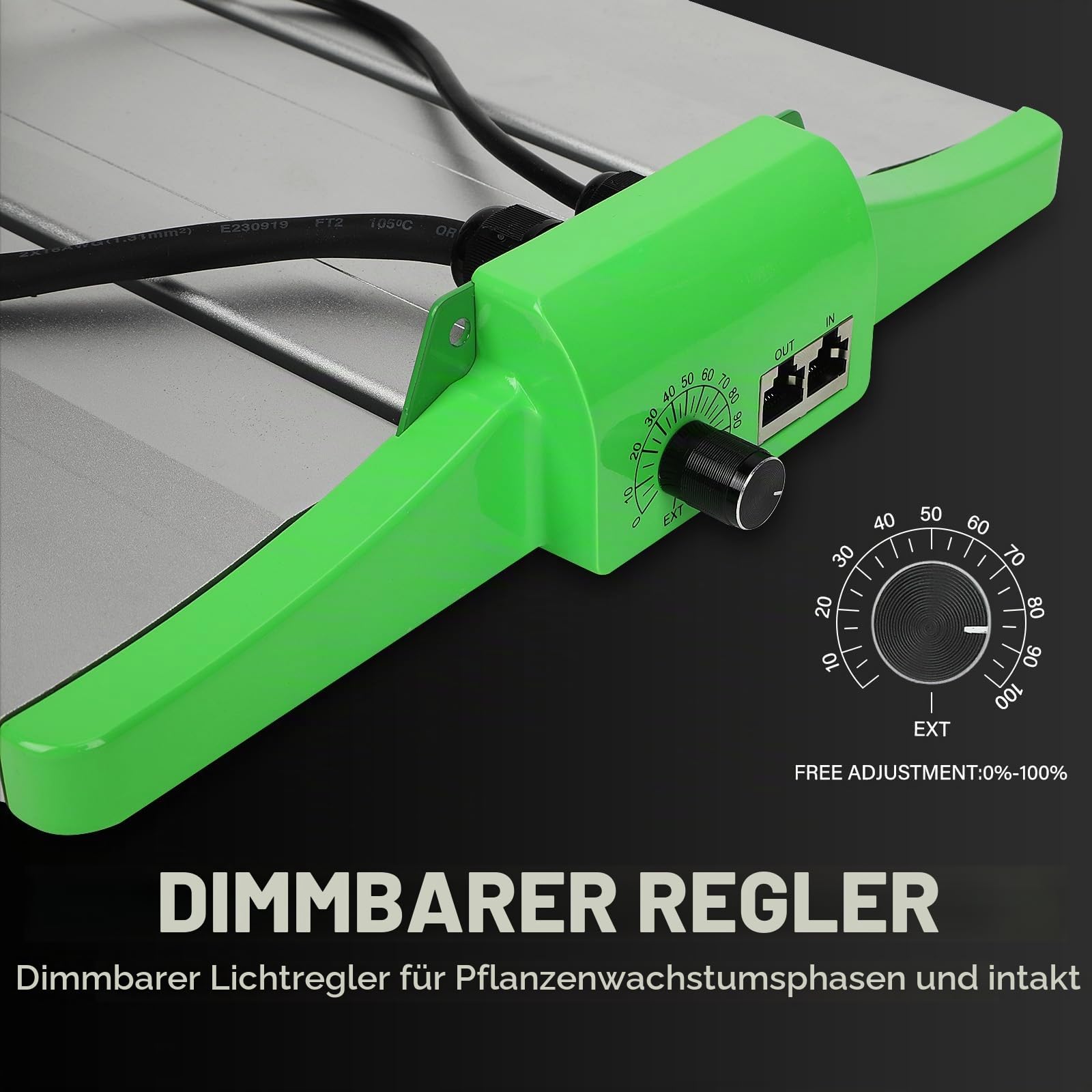 RDJ Bouns 240W LED Grow Lampe mit UV-IR, einstellbarem Panelwinkel, 2,9 umol/J, 0–100-Dimmer, Daisy Chain, vollständiges Spektrum, ideal für 60x90, 90x90cm Zelte